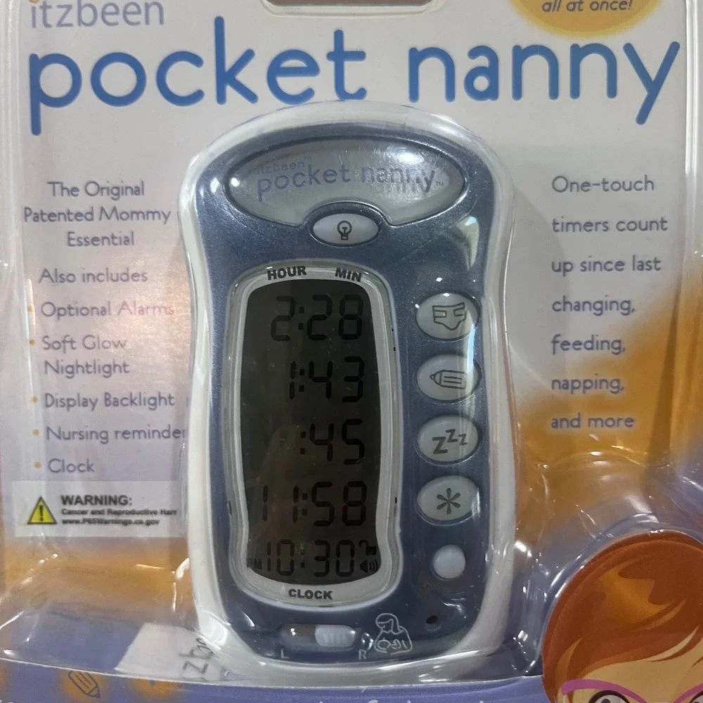 Itzbeen Pocket Nanny Baby Care Timer Blue White Newborn Feeding Sleep Tracker